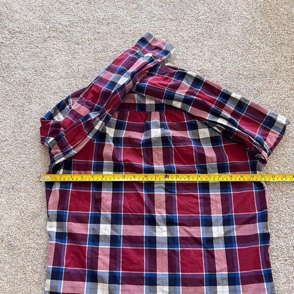 American Eagle Embroidered Red White Blue Plaid Preppy Button-down Long Sleeve M - Picture 6 of 6
